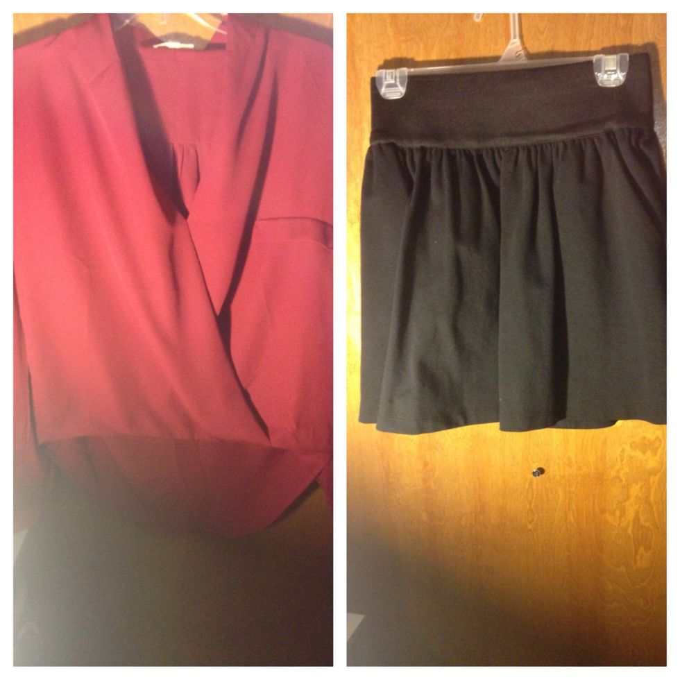 Pairing a flowy or bottom up top with an a-line skirt works effortlessly for a dessy look