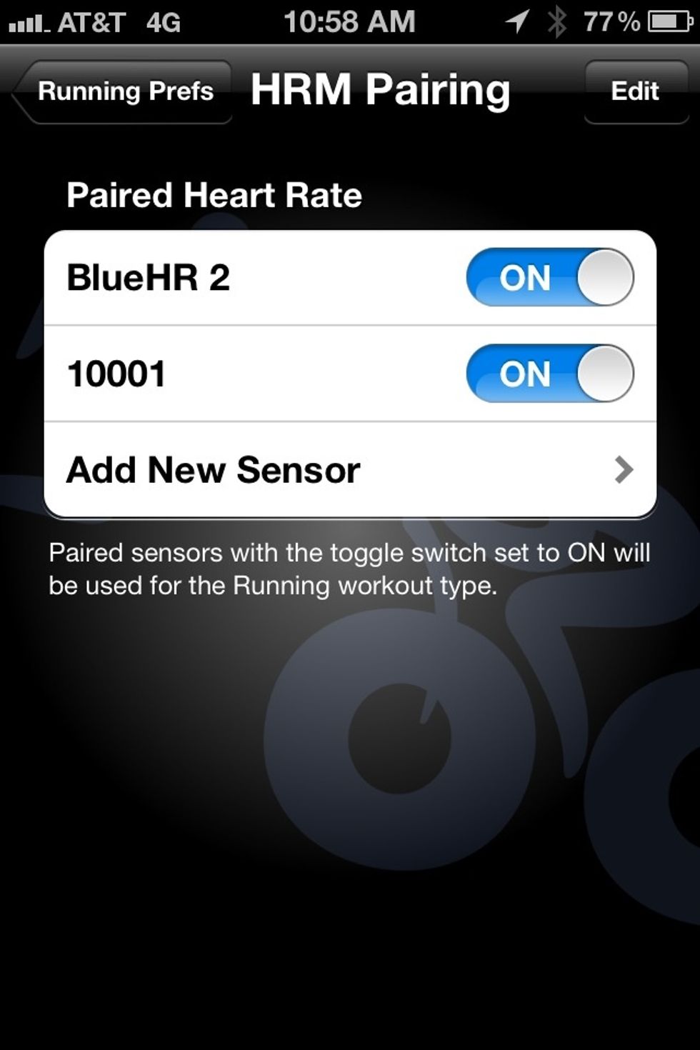Pairing screen in the Wahoo Fitness app