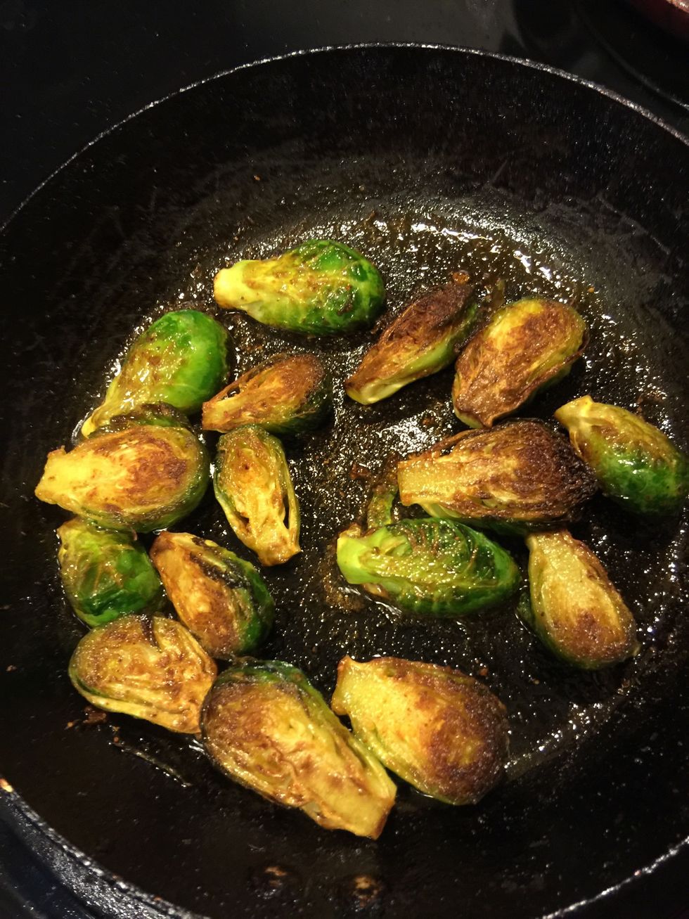 Pan Fry on one side, then flip over to fry on the other side.