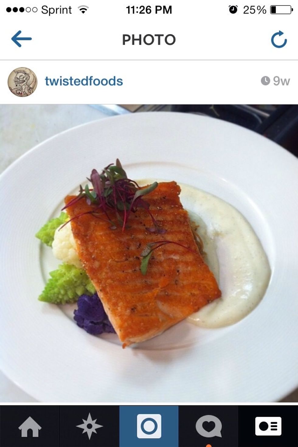 Pan sired salmon an lobster pasta.