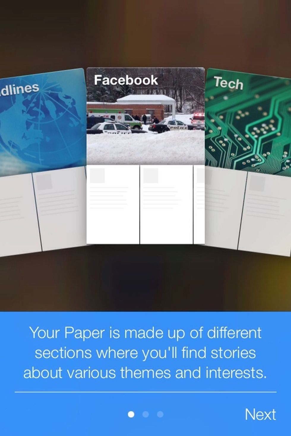 Paper is a little like other news reader apps such as flipboard. But it's also very different. You don't connect site. You select topics.
