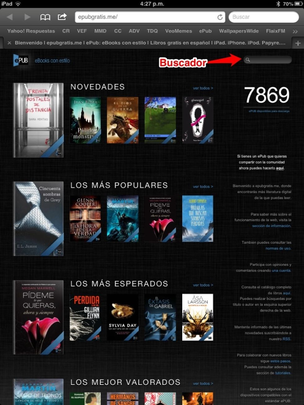 Para buscar un libro, podemos usar categor\u00edas o el buscador