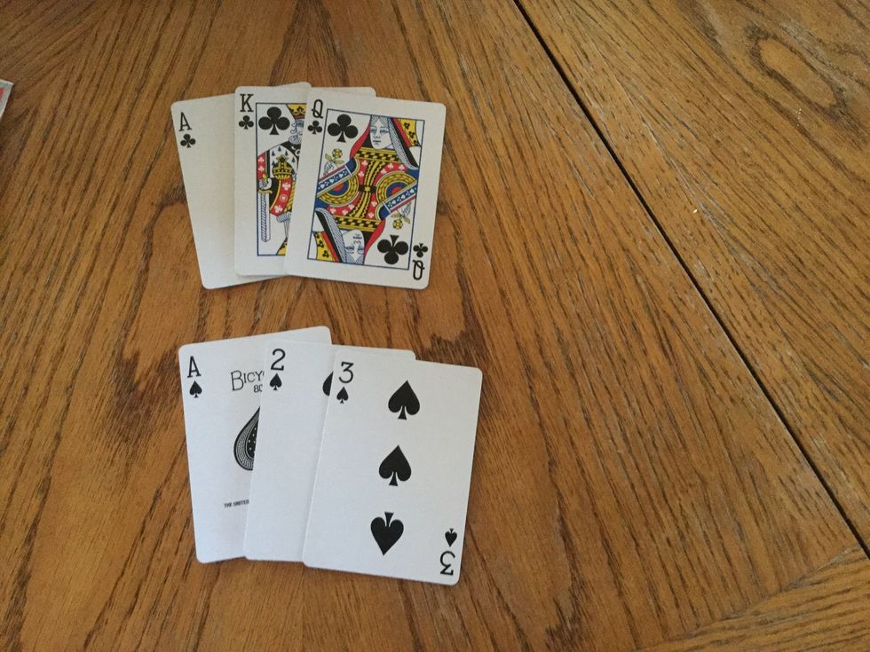 Part 2; What cards are: If you lay down ace, King, and queen that ace is 15 points to the good. But if you have an ace, 2, 3 it\u2019s only 5 points.