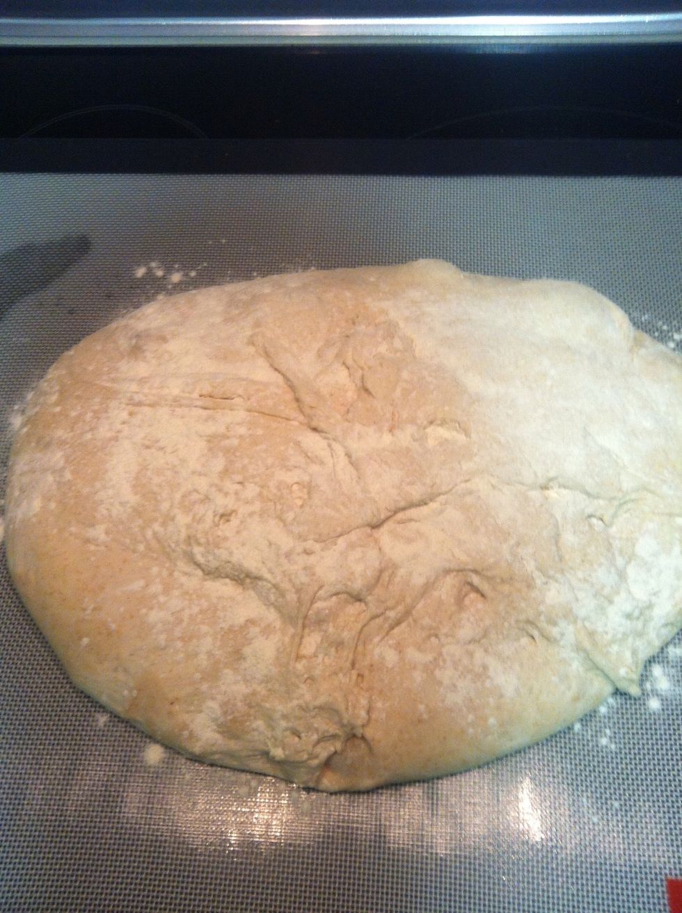 - Part 4 - Turn the dough out onto a scantly floured board and light flour the top