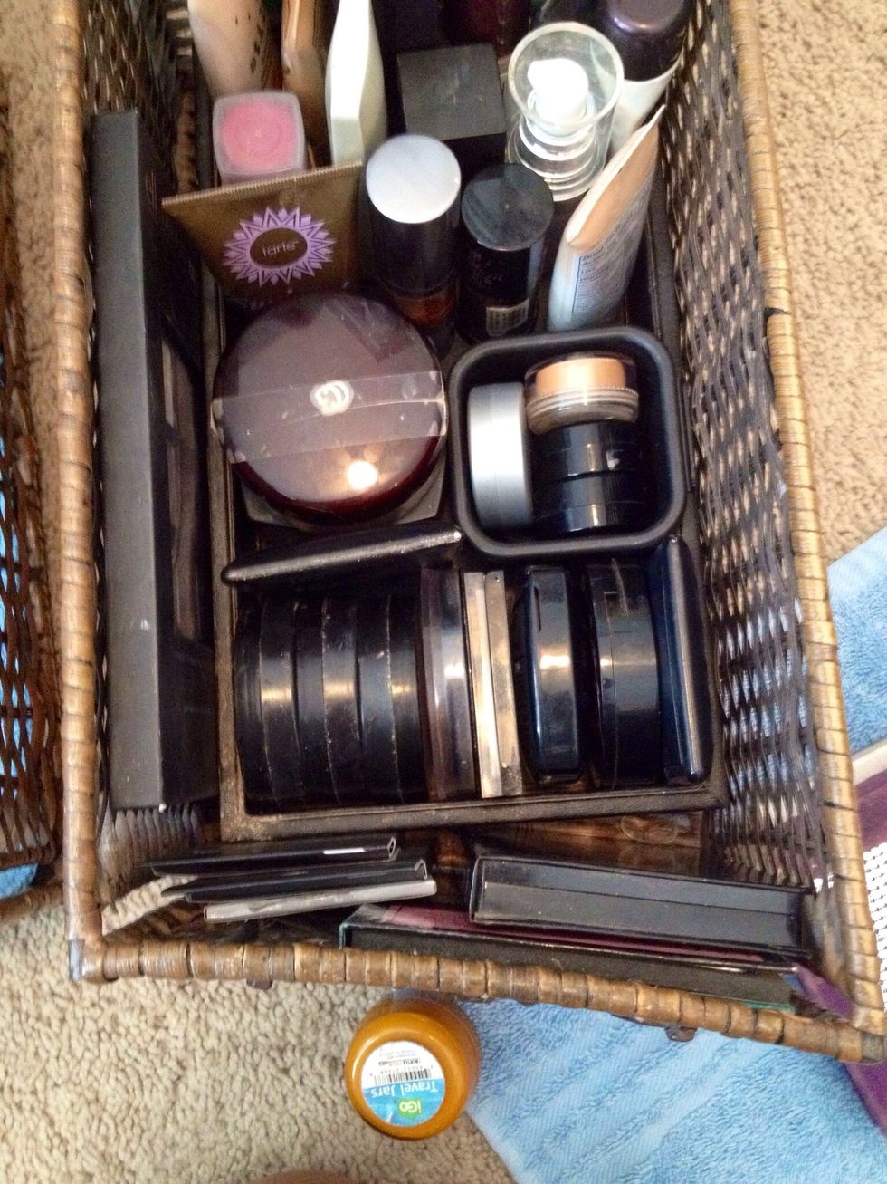 Part 4: using the thin spaces that are formed in between the large divider and the drawer are great for holding eyeshadow pallets, etc.