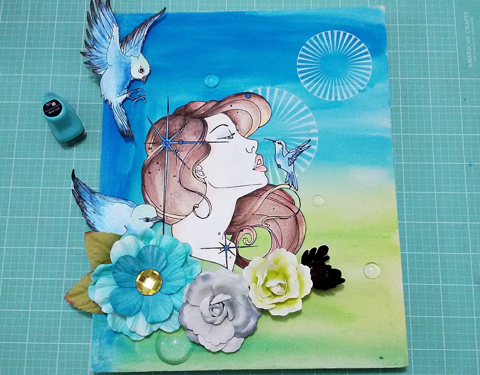 Pass the ink pad on the canvas edges.