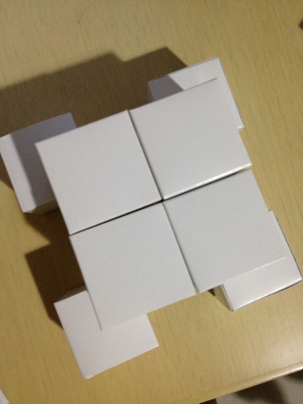 Paste four other cubes below to be the legs of the dog.