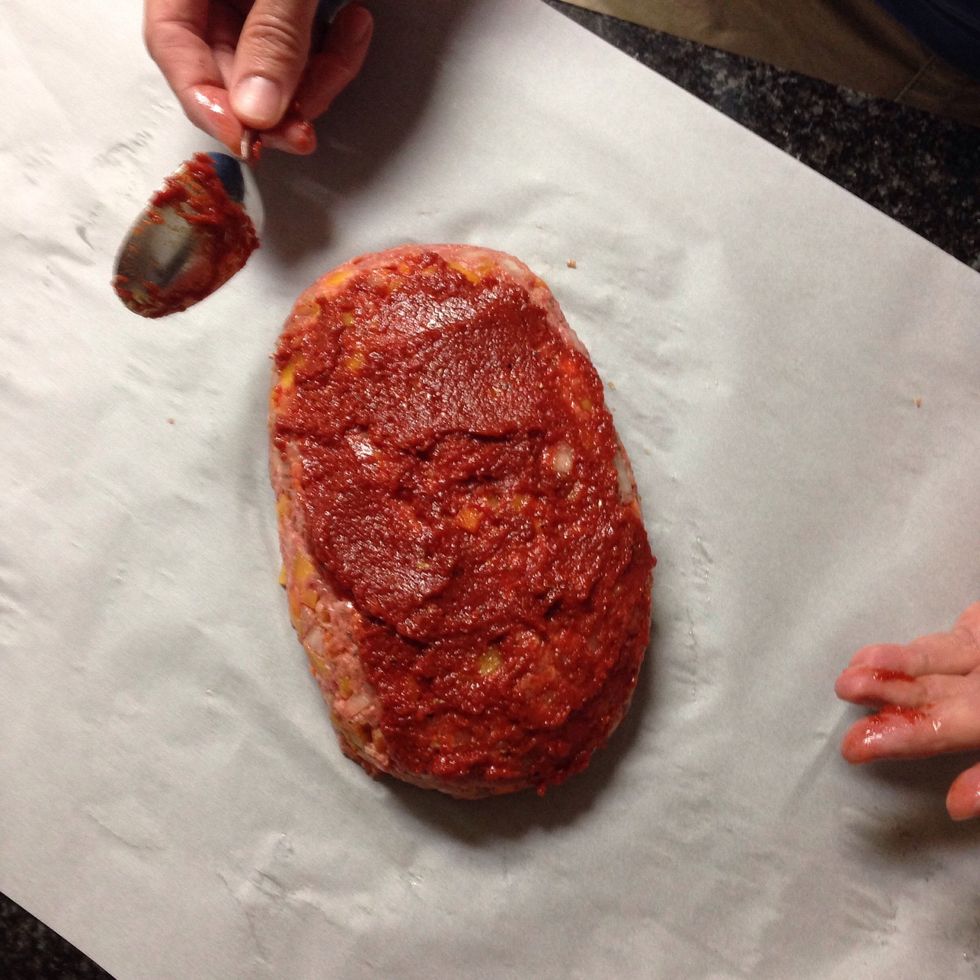 paste mixture on the loaf