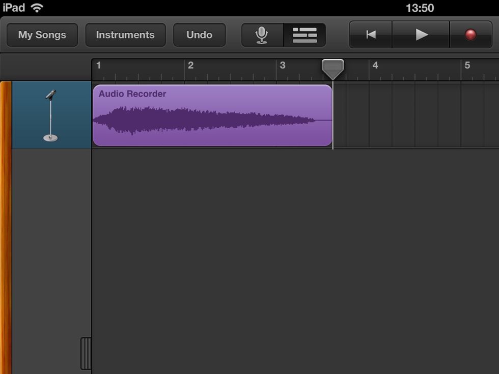 Paste the file to an Audio Recorder track in GarageBand