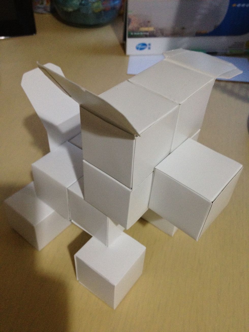 Paste the head on top of the body. You now have a dog model.