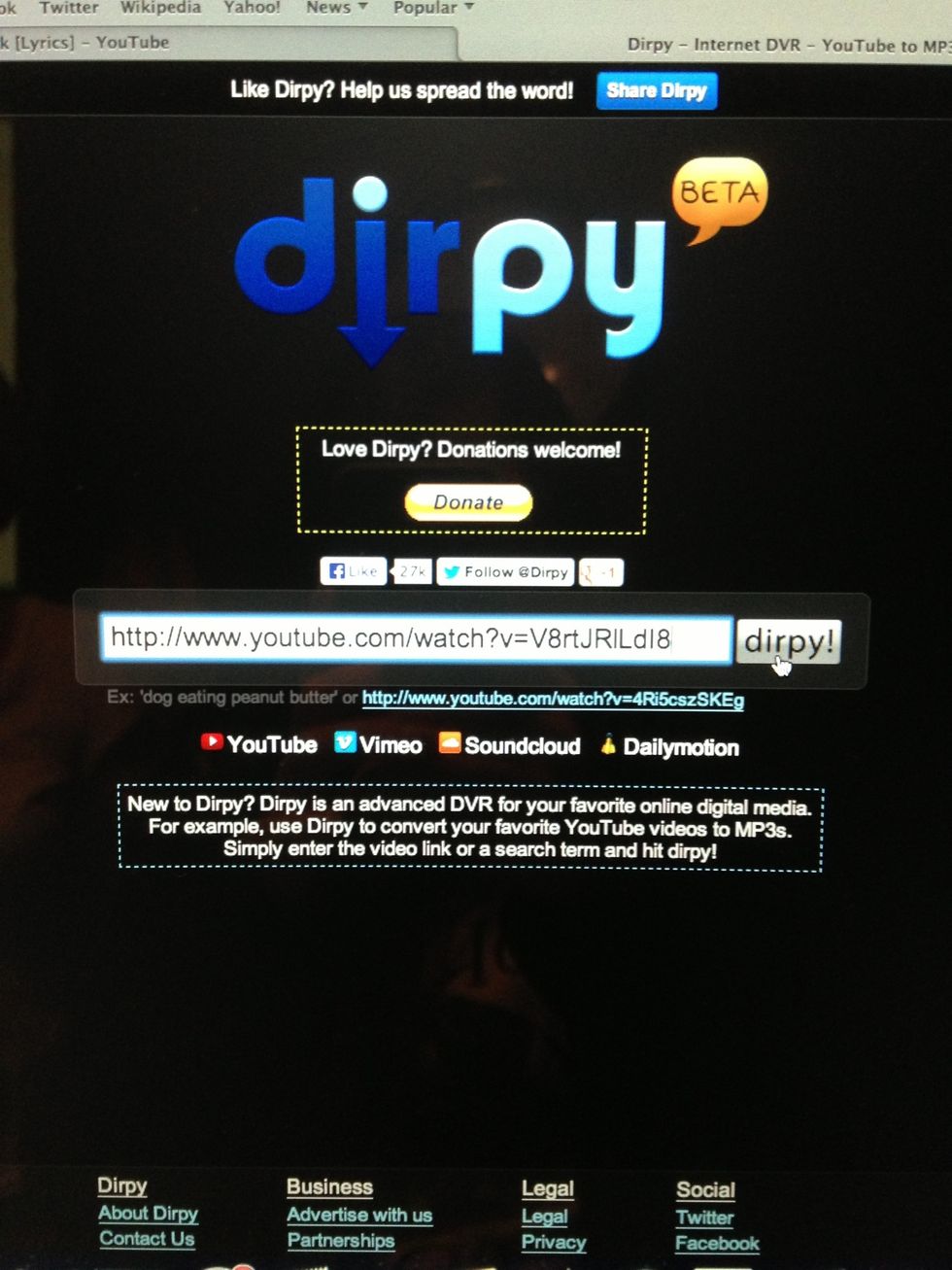 Paste the link (cmd v) click dirpy