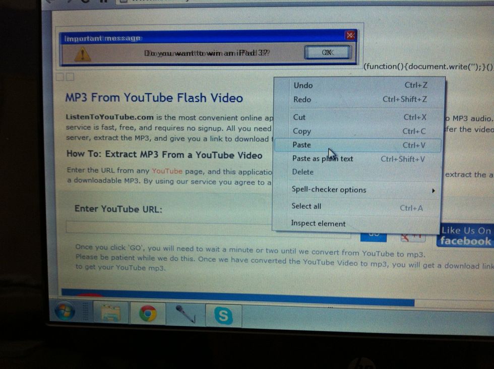 Paste the link where it says