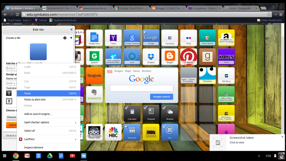 Paste the URL you copied into the URL box