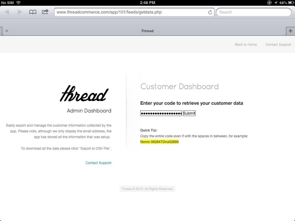 Paste your password and click Submit.