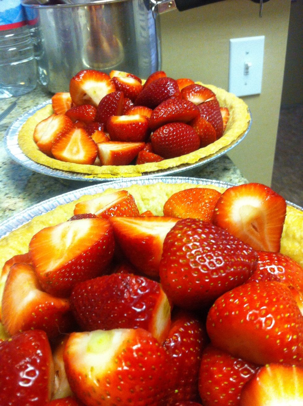 pat dry your strawberries and put them inside of the shells
