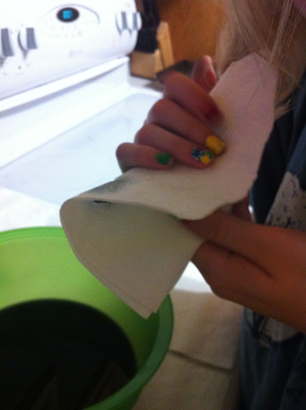 Pat hair so it's not dripping