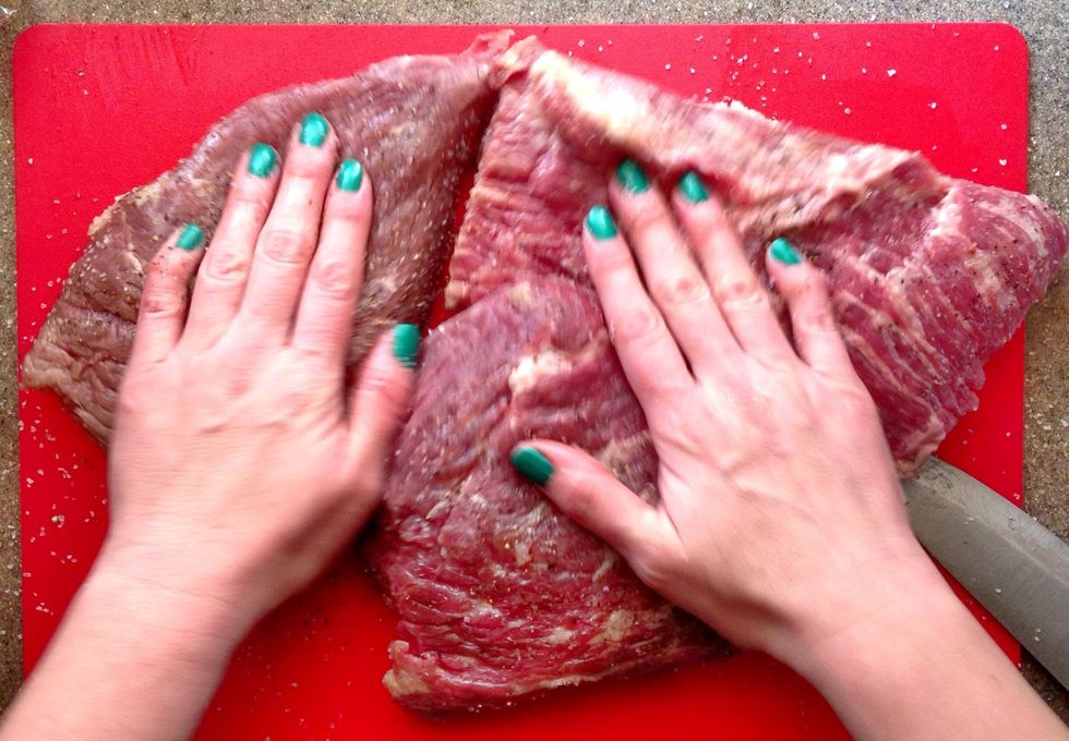 Pat to make salt & pepper "stick"