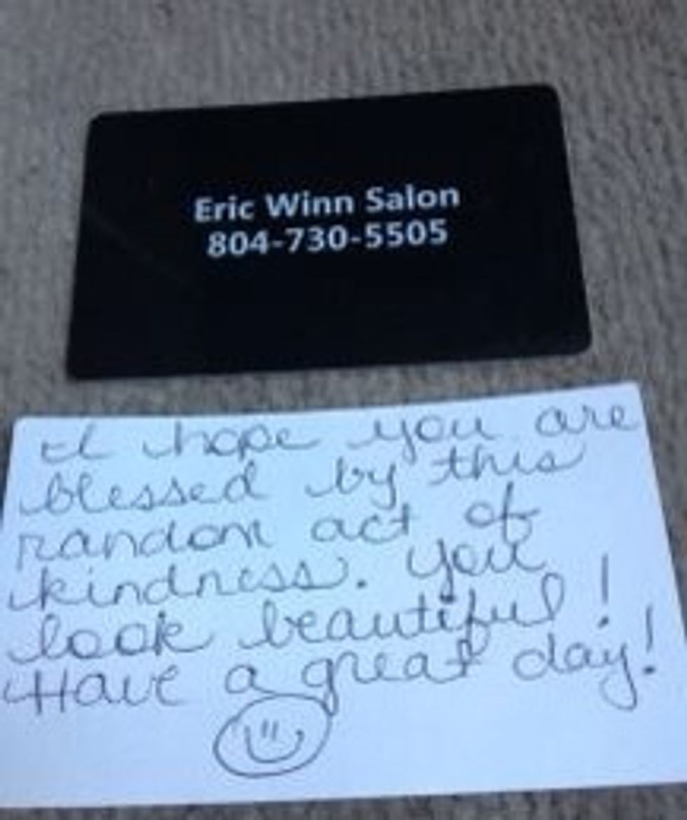 Pay for a stranger's haircut. Include a note telling them they are beautiful.
