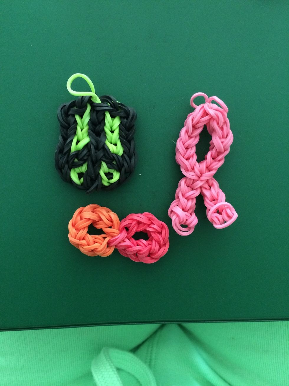 Peace sign, infinity symbol, awareness ribbon