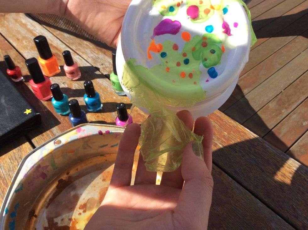 Peal of excess nail polish