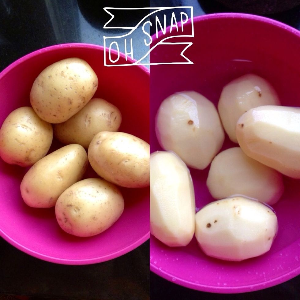 Peal off the potato skin