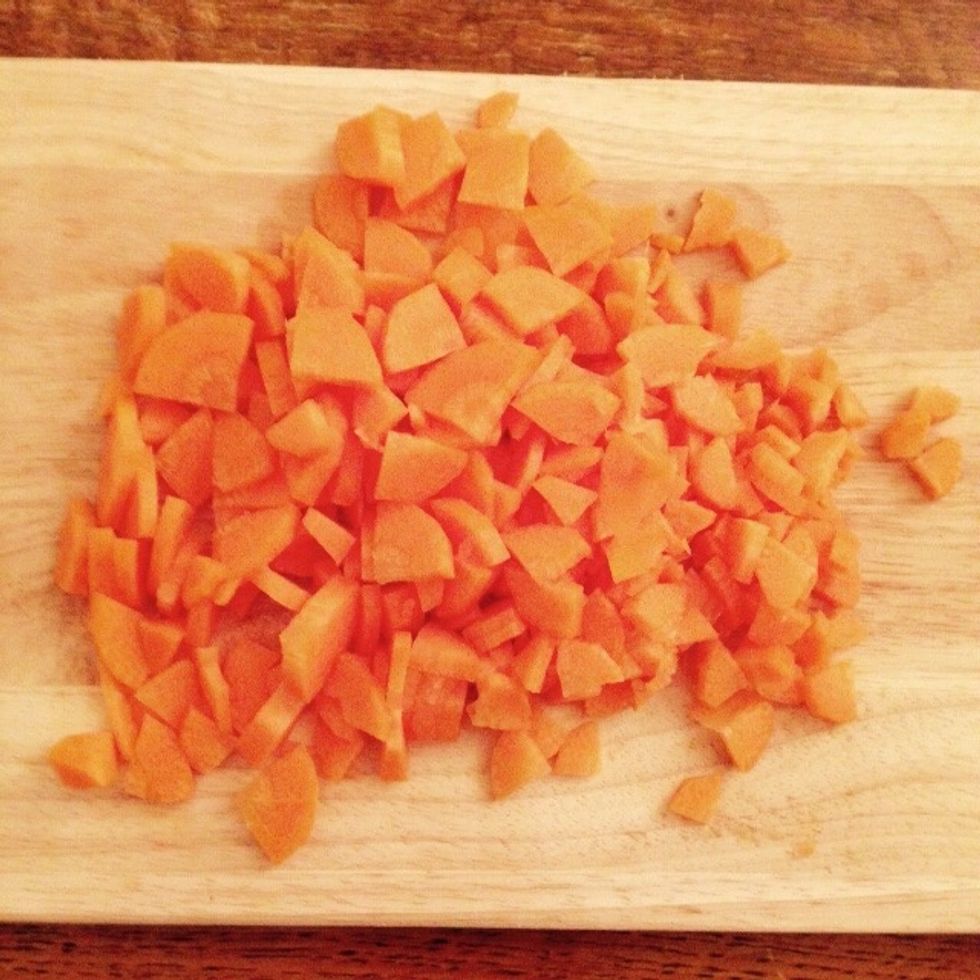 Peel and chop the carrots