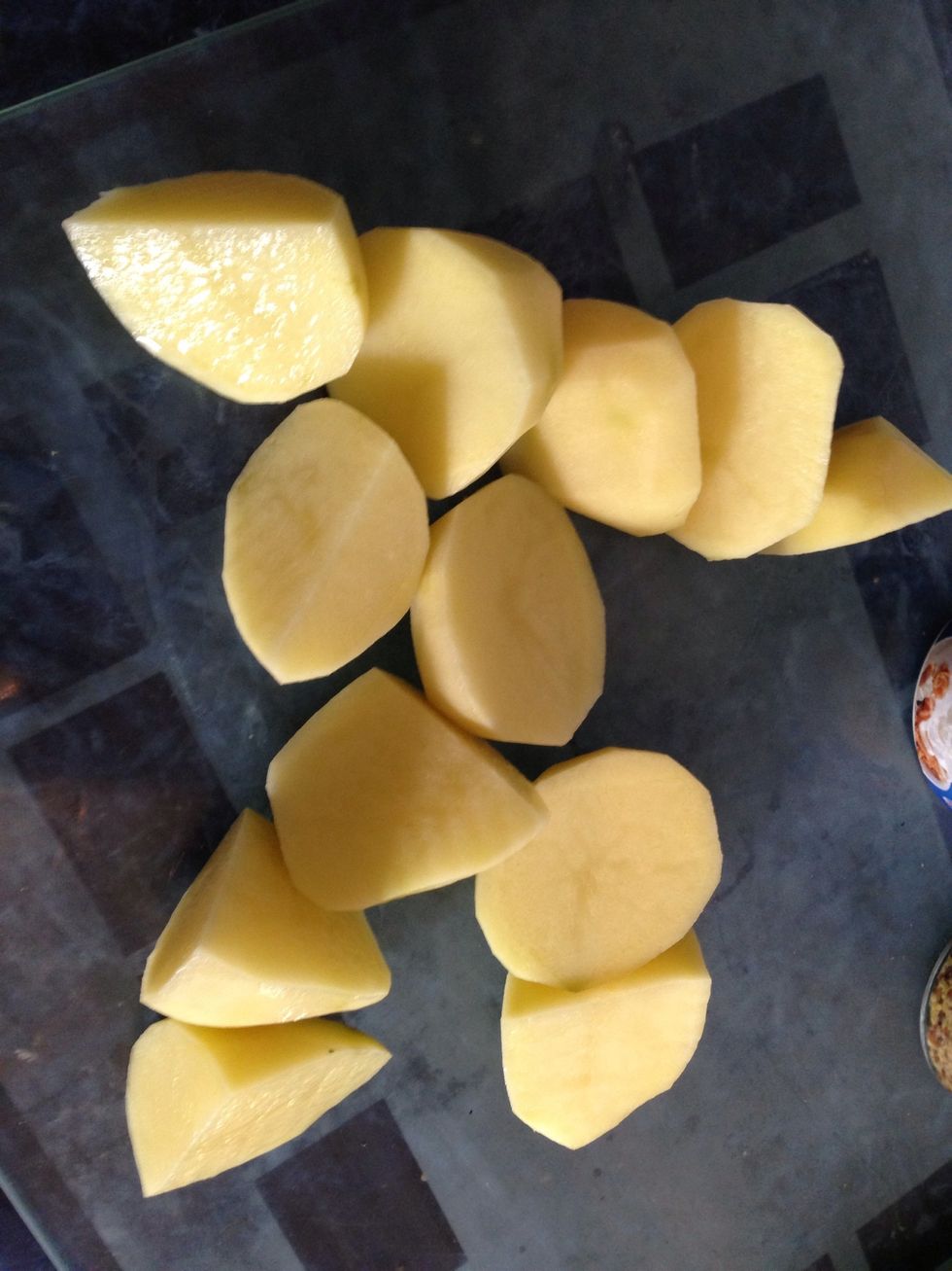 Peel and chop your potatoes