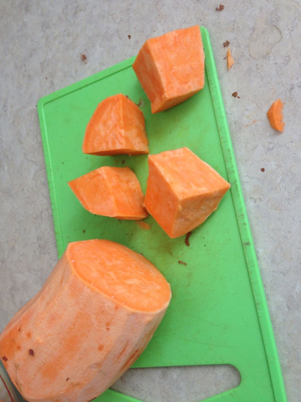 Peel and cut into 2 inch pieces