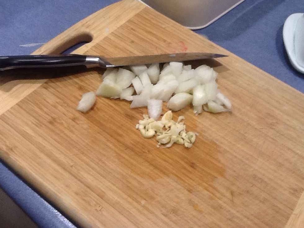 Peel and finely chop garlic cloves.