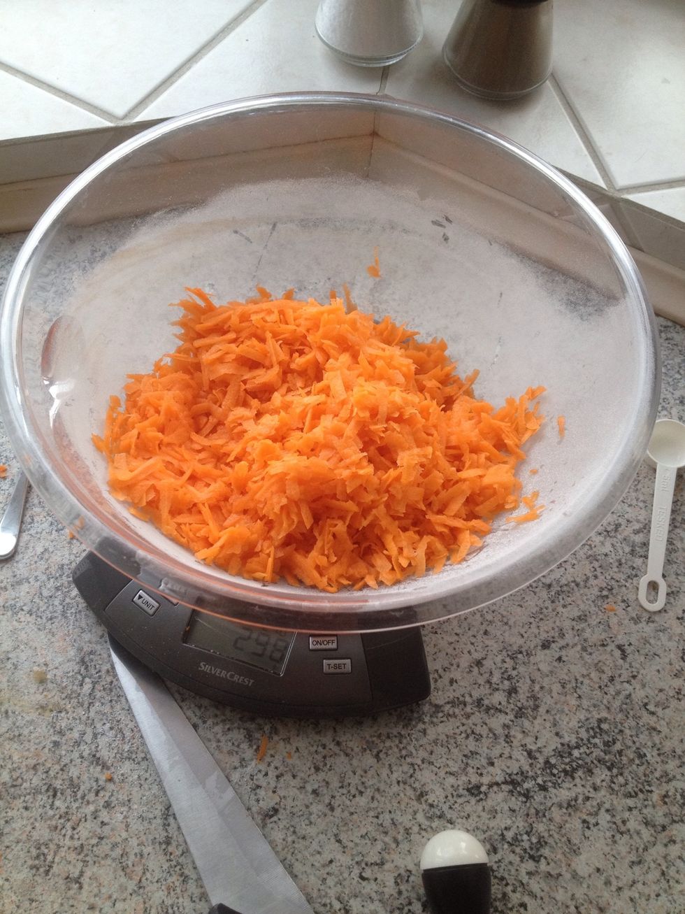 Peel and grate the carrots