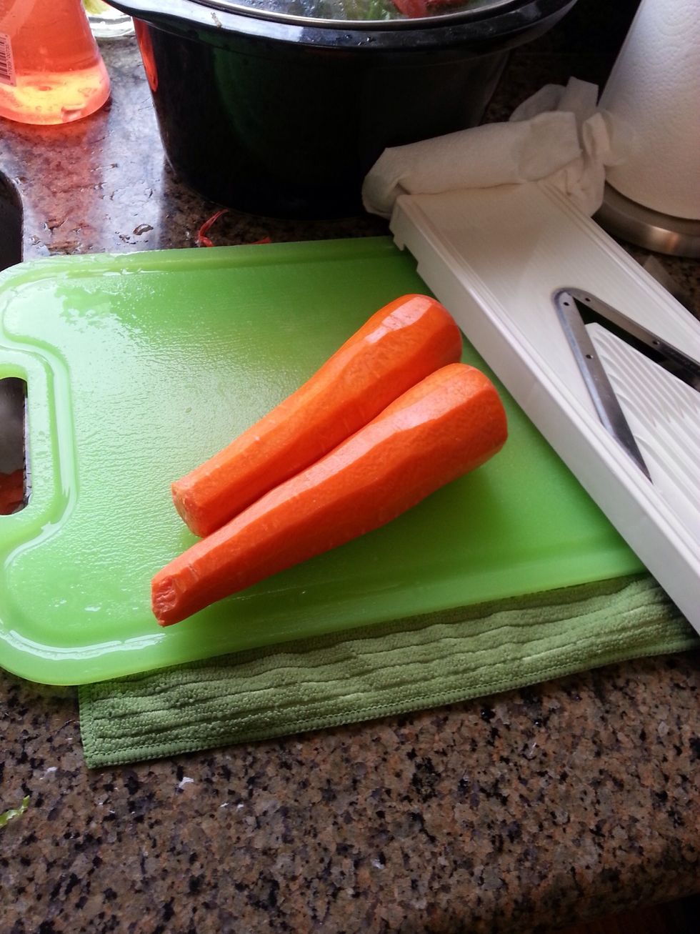 Peel and julienne the carrots.