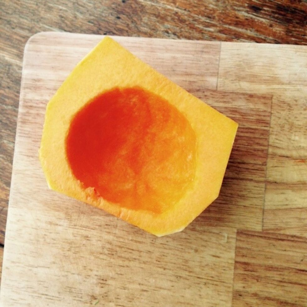 Peel and remove the seeds from the butternut squash