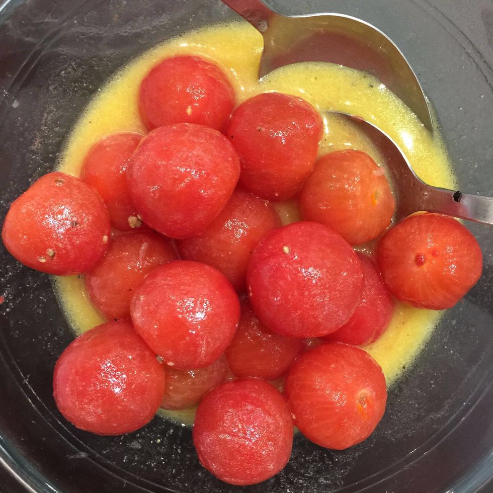 Peel and season tomatoes