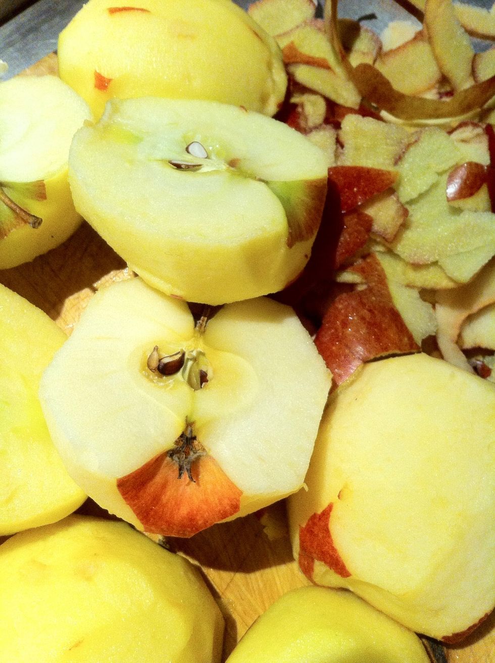 Peel and slice the apples