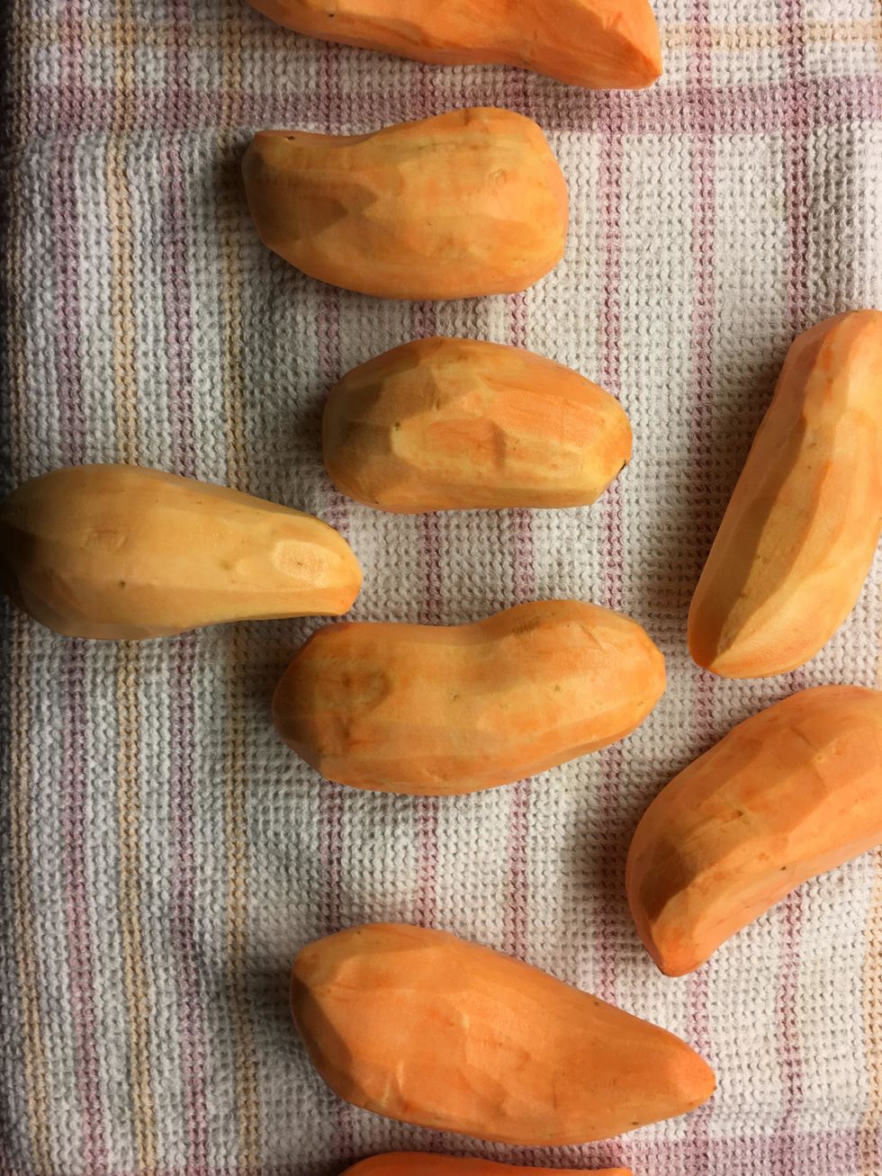 Peel and wash potatoes