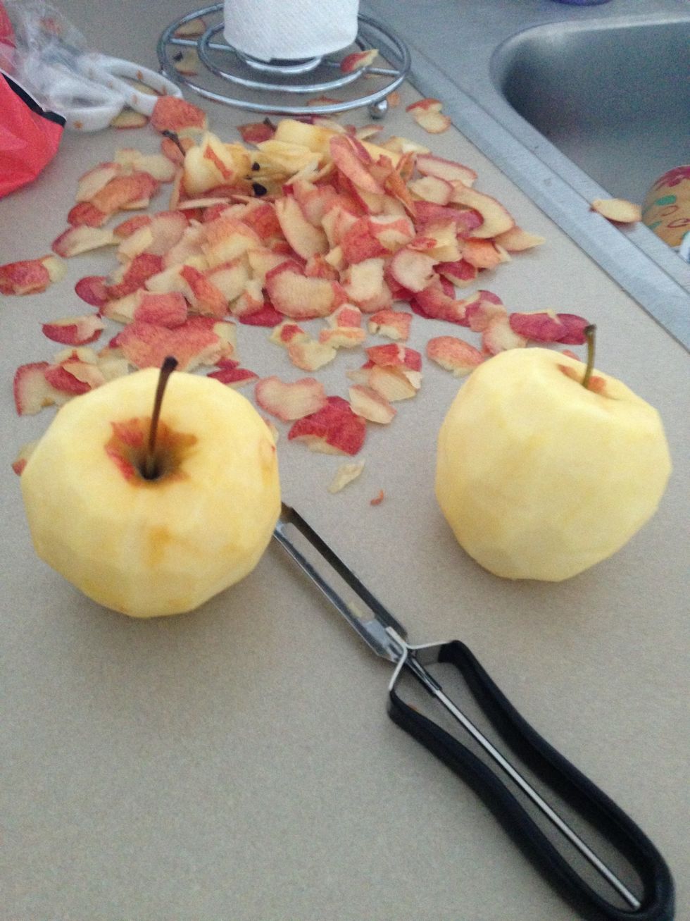 Peel at least 4lbs of apples.