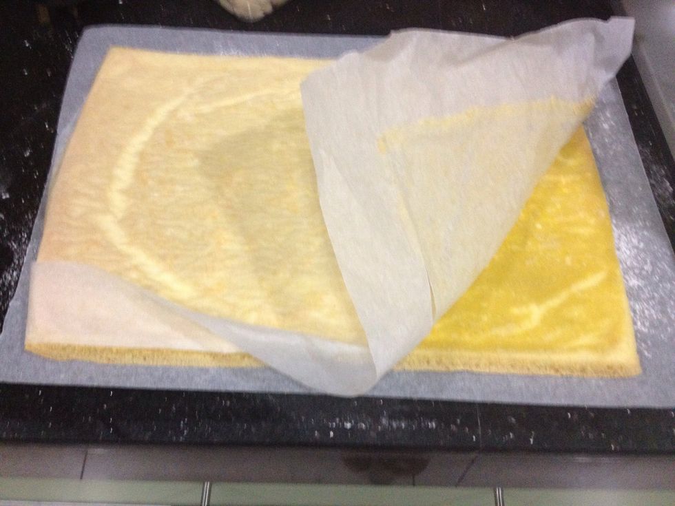 Peel away the parchment paper.
