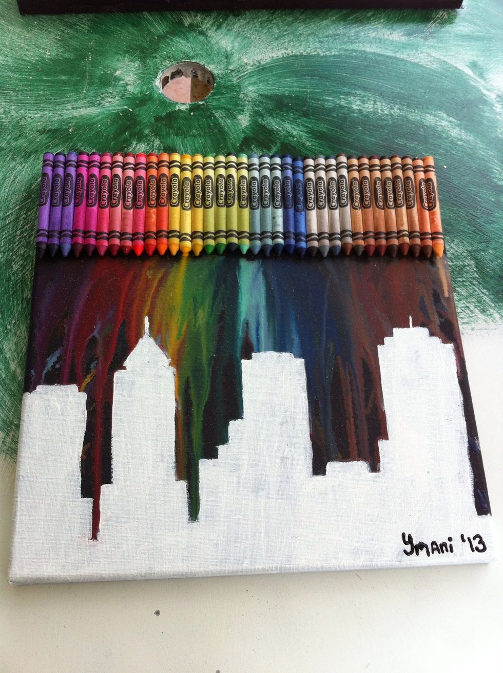 Peel away the tape and paint the city white, do a few coats