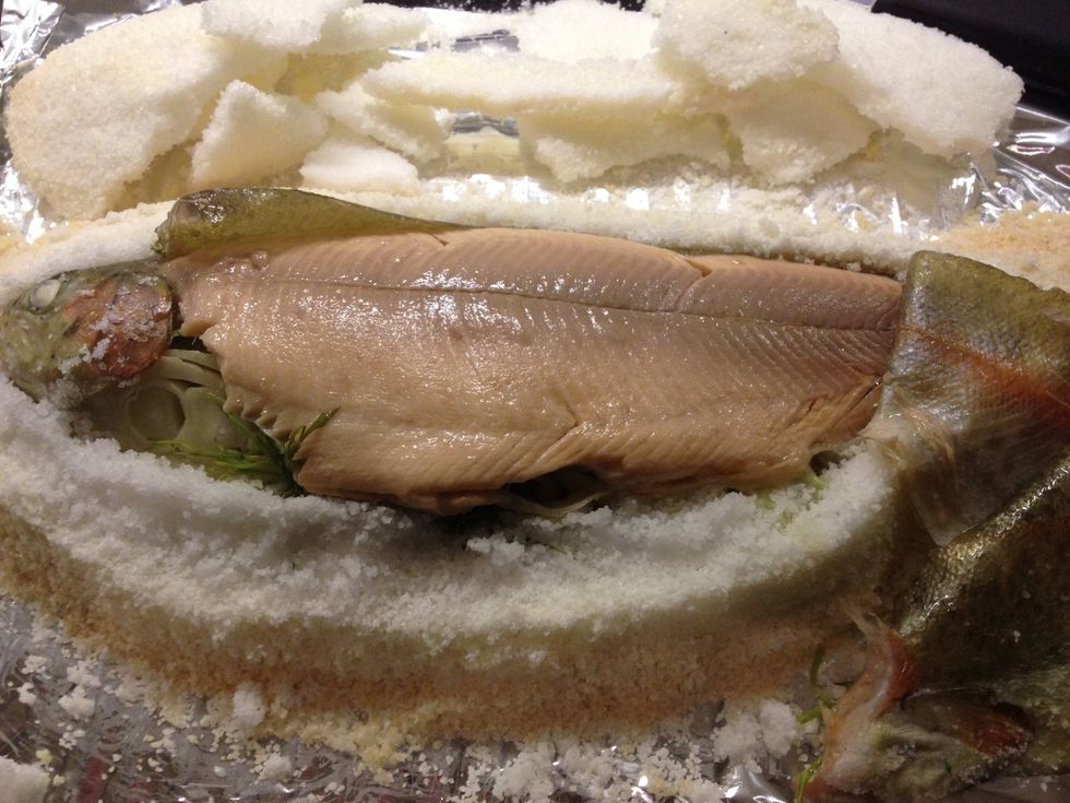 Peel back skin, see how moist it is:) serve onto a warmed plate