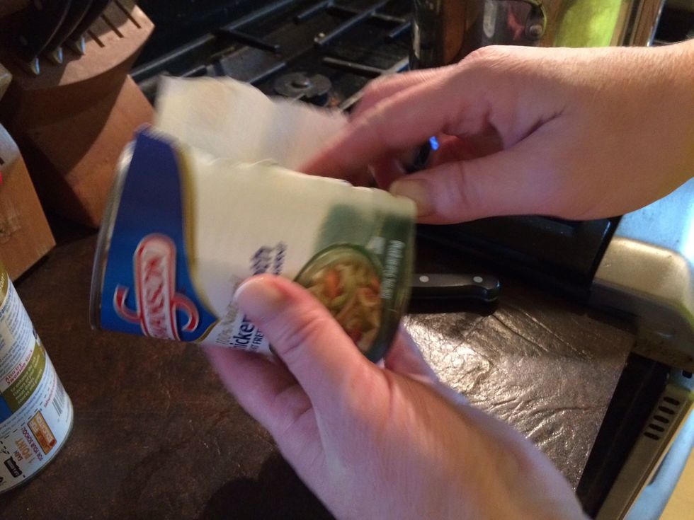 Peel back the labels.