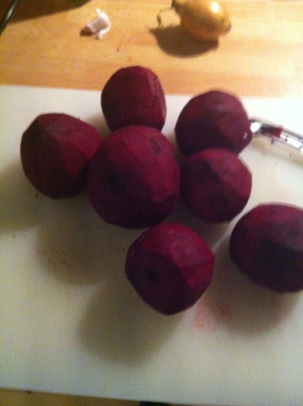 Peel beet roots. Keep in mind that red color from beet roots will stay on your hands so you consider gloves to protect them.