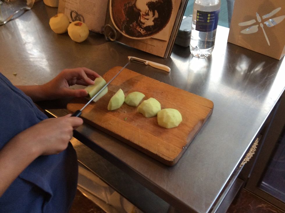 peel, core and slice the apples