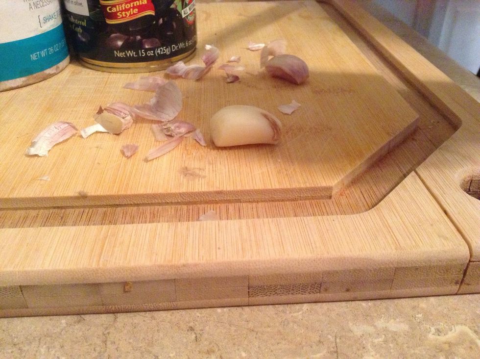 Peel garlic (though I prefer my smashing method, my husband prefers his garlic chopped)