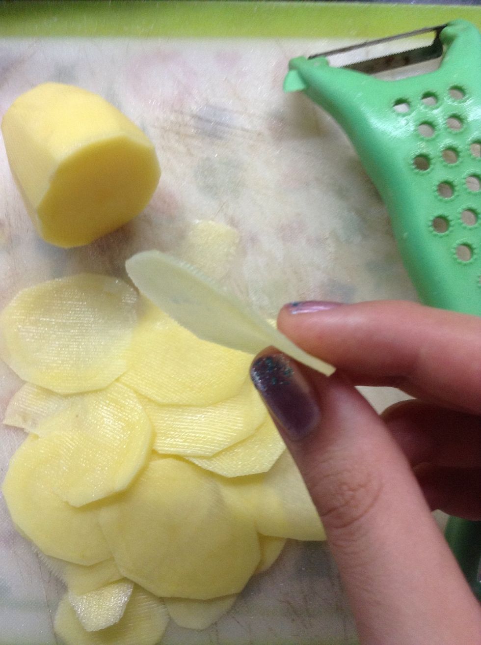 Peel it into thin slices.