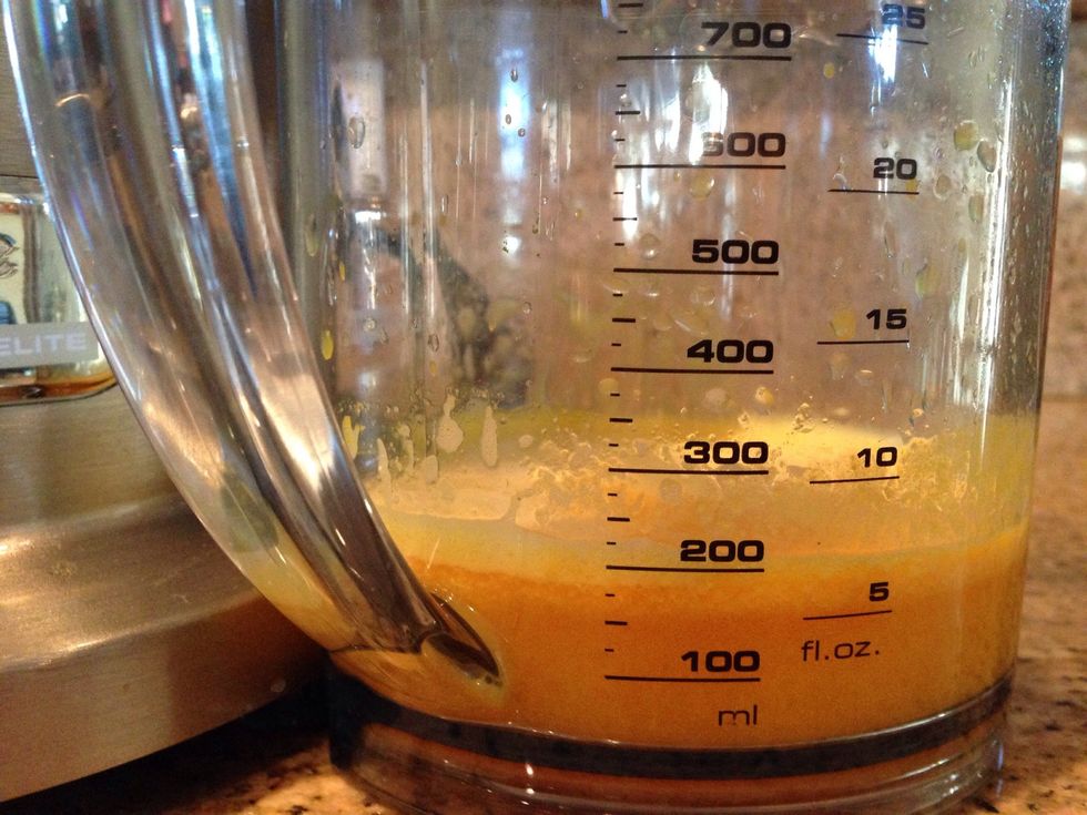 Peel & Juice the lemons, lime, Tumeric & ginger. *You can also blend all the contents in a blender if you don't have a juicer but you will want to use a colander to strain the juice.