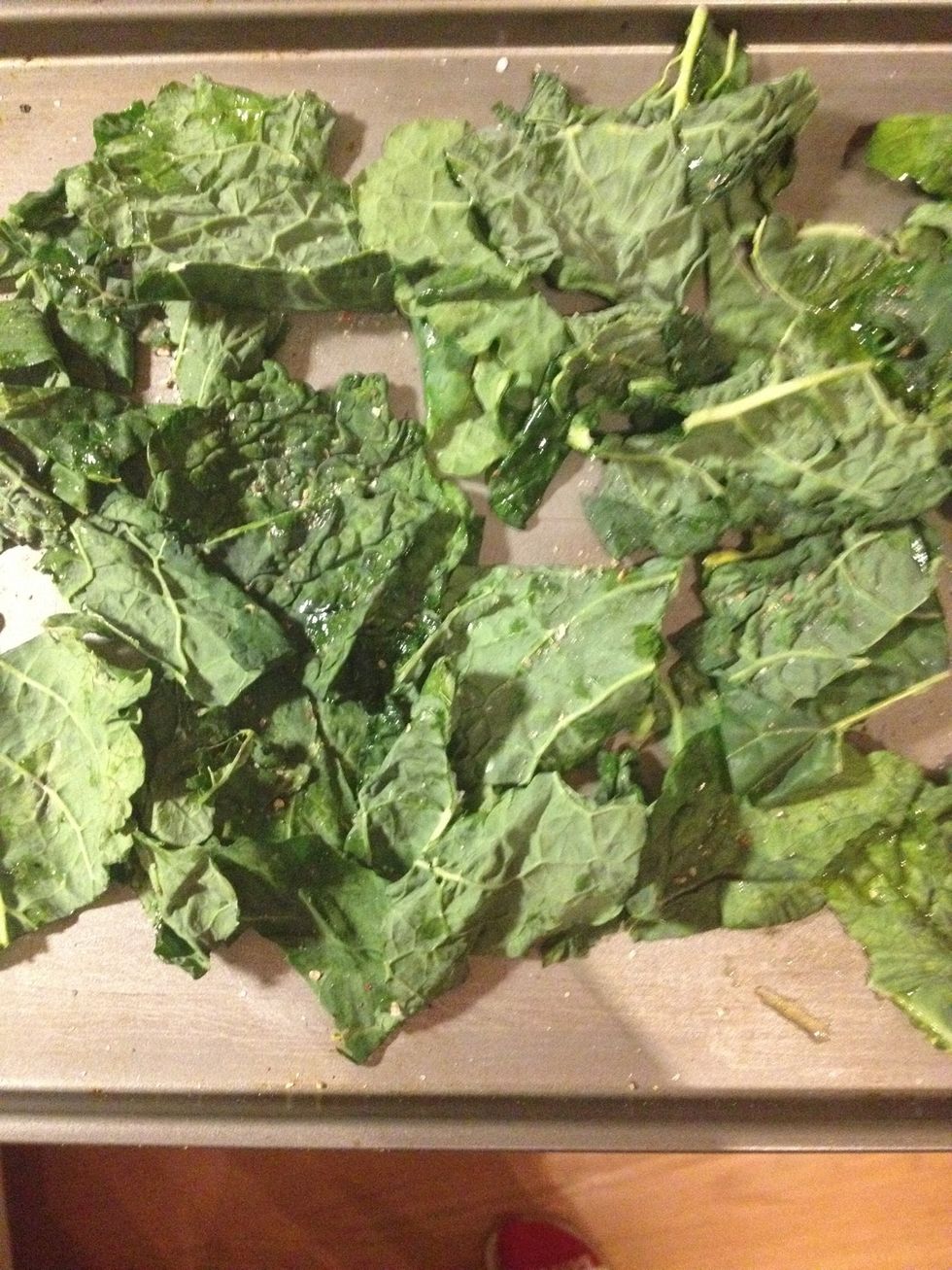 Peel leaves from stalk and cut across in 1-2 inch strips