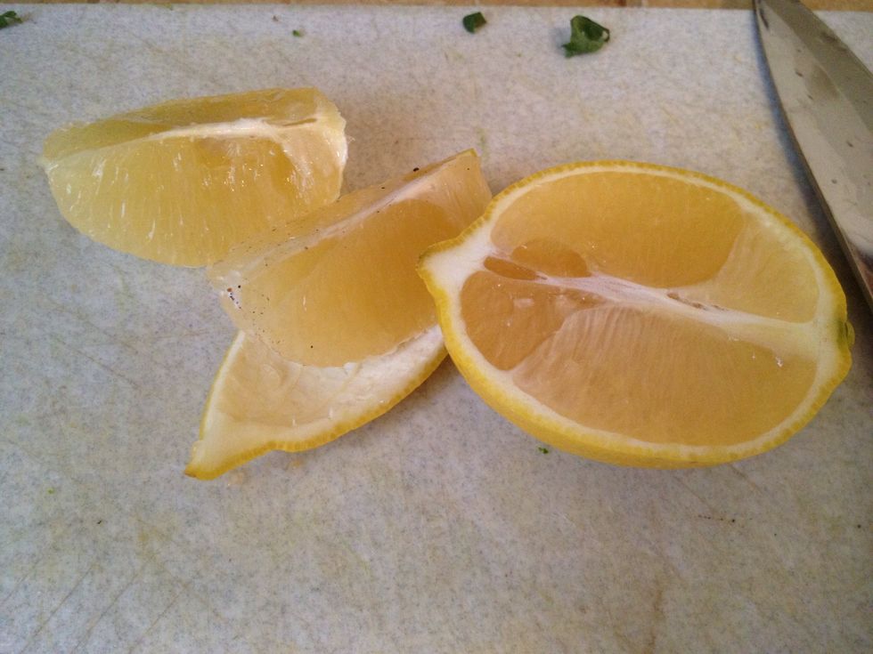 Peel lemon. A whole lemon is a lot. You may want to start out with half.