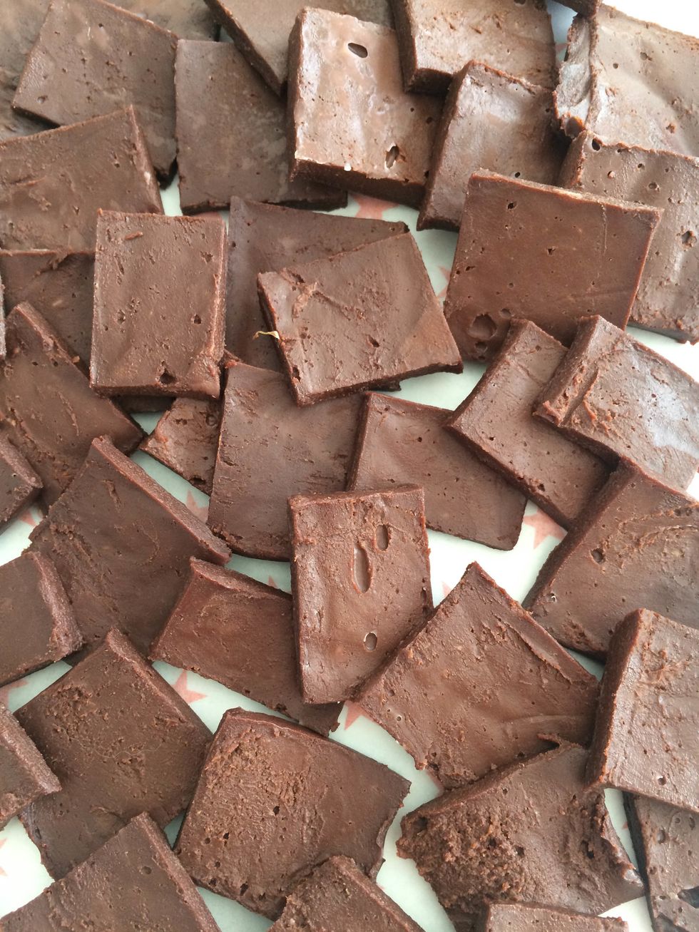 Peel off the squares from the waxed paper and refrigerate them until coating.