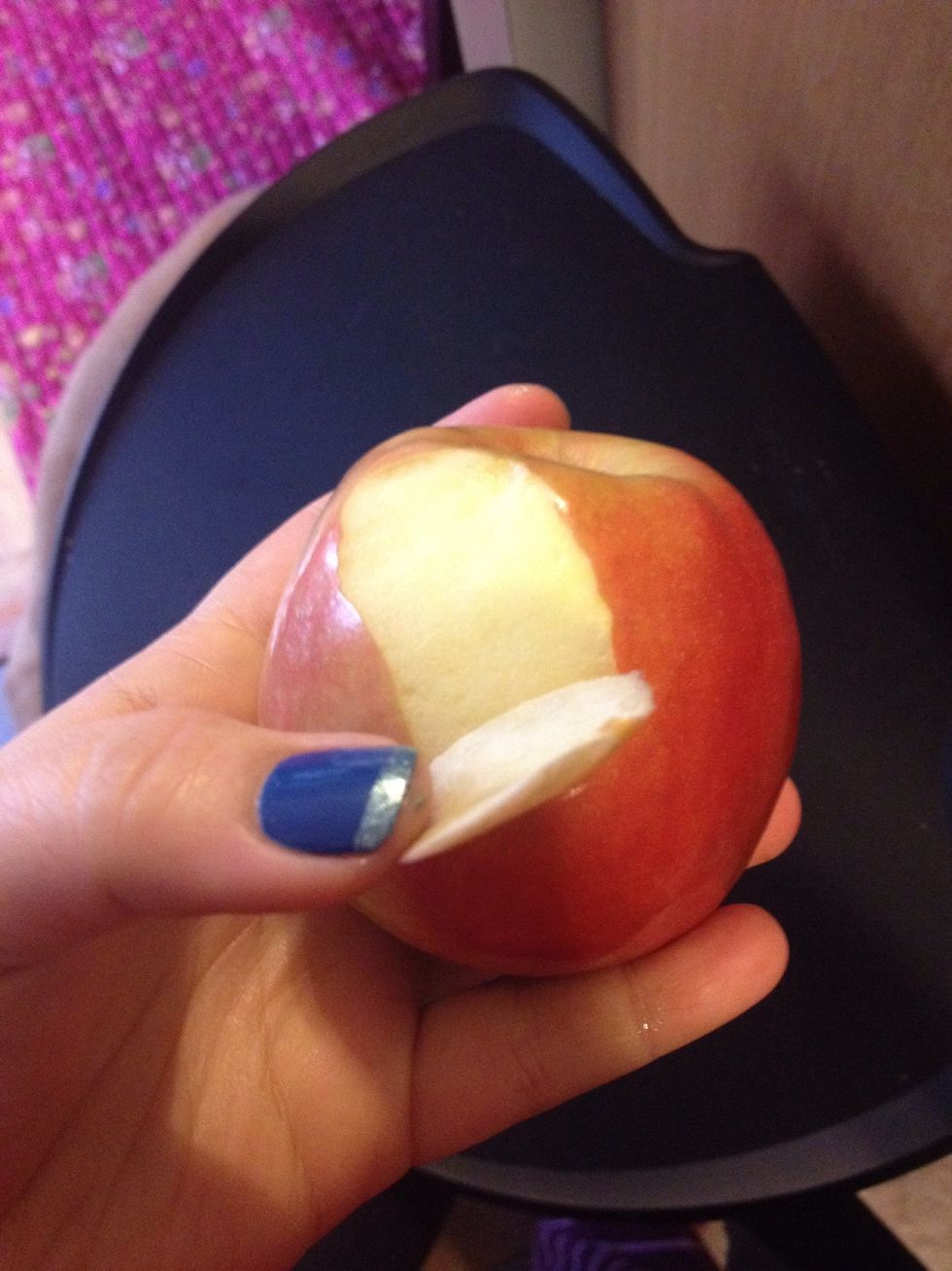 Peel one small apple, any variety.