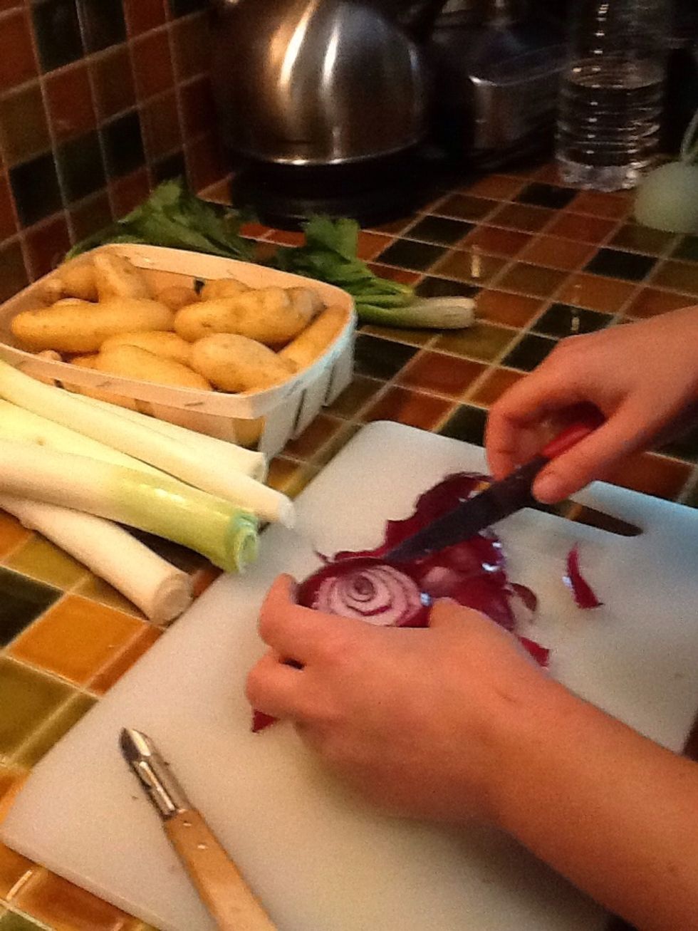 Peel onions